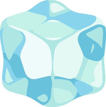 Flat Design Cartoon Style Ice Cube Cold Drink Element Illustration vector