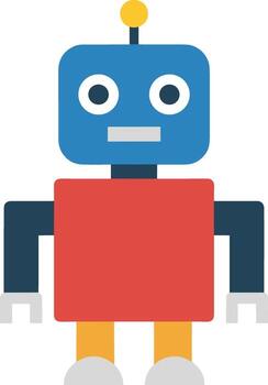 Flat Simple Style Colorful Robot Character Concept Design Icon Graphic vector