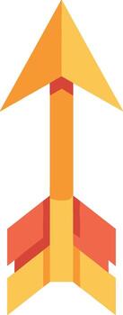 Simple Flat Design Arrow Graphic with Pointed Head and Colorful Tail vector