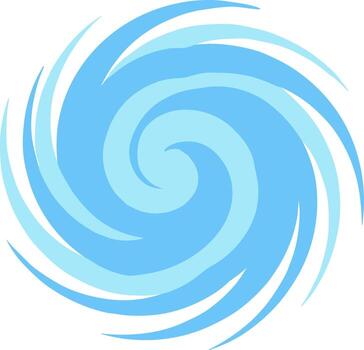 Flat Style Simple Light Blue Swirl Design Element Abstract Illustration vector