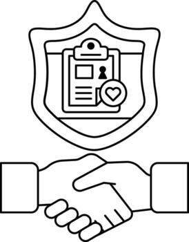 A white shield with a clipboard on top of it vector