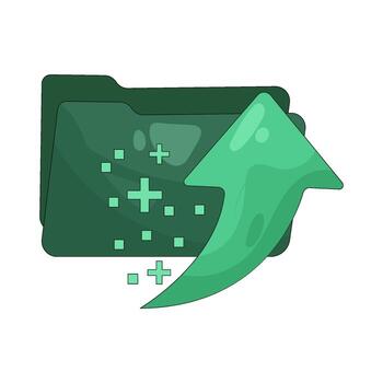 Digital Folder with Arrow Upload Illustration vector