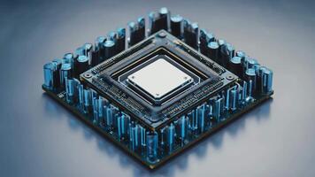 explorando avançado tecnologia computador lasca CPU processador placa mãe Projeto em transparente fundo video