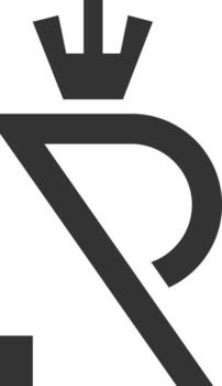 Logo design with crown and abstract shapes vector