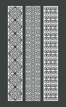 Geometric patterns in white on dark background. vector