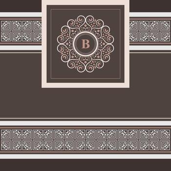 Decorative pattern featuring letter B vector