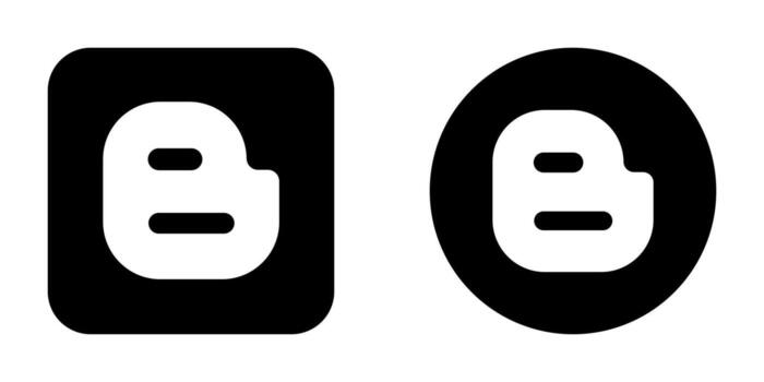 Blogger Icon Set. Blogger Logo Bundle. Blogger Square and Circle Logo Set. vector