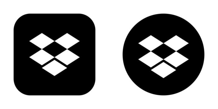 Dropbox Icon Set. Dropbox Logo Bundle. Dropbox Square and Circle Logo Set. vector