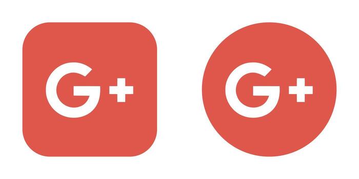 Google Plus Icon Set. Google Plus Logo Bundle. Google Plus Square and Circle Logo Set. vector