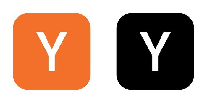 noticias de hackers icono colocar. noticias de hackers logo manojo. hacker Noticias color y negro cuadrado logo colocar. vector