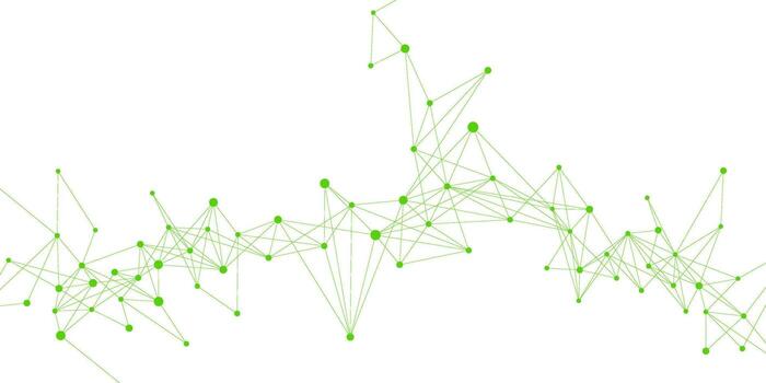 Abstract geometric modern cyber cell data with connecting dots and lines on a white background. Minimalist science and technology design concept vector