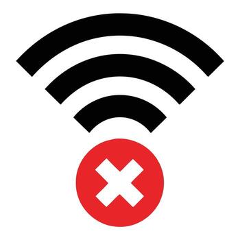 Wi-Fi Symbol with Red Cross Mark background wifi vector