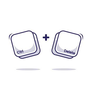 computadora teclado combinación atajo más Eliminar icono, firmar, símbolo para rápido mecanografía tecnología. trabajo eficiente innovación vector