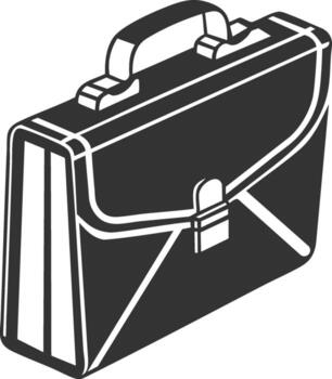 briefcase with handle icon, simple style vector