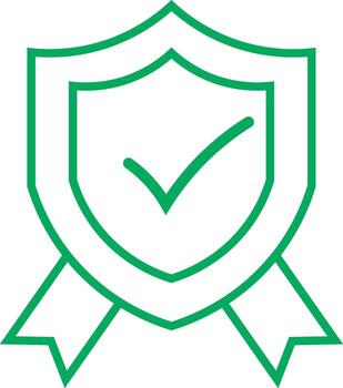 a shield, symbolizing protection and security, with a checkmark, indicating approval, verification, or a successful outcome vector