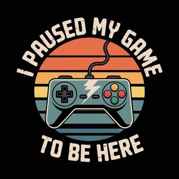 Vintage Game Controller Sunset Graphic game controller vector