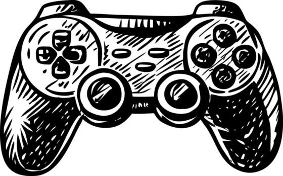 un incompleto estilo ilustración representando juego controlador vector