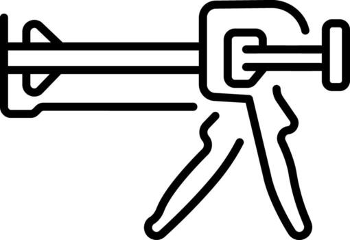 un línea estilo icono demostración resina utensilio para aplicar algo vector