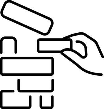 A line style icon representing jenga game vector