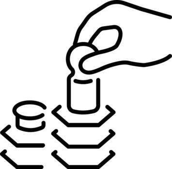 An outline style icon showing terrain game vector