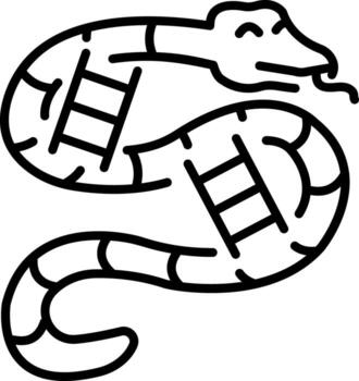 A line style icon showing snake game vector
