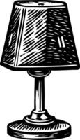 un glifo estilo ilustración representando piso lámpara vector
