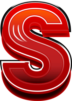 vermelho 3d carta s logotipo png
