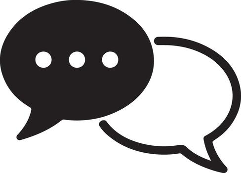 comunicación burbujas icono con pensando puntos diálogo habla minimalista diseño para social medios de comunicación y mensajería aplicaciones vector