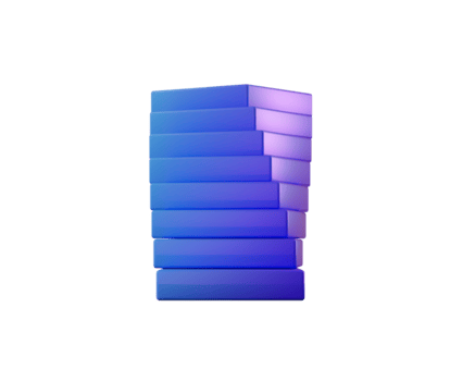 A stack rectangular blocks, arranged in a slightly twisted manner. 3D Illustration png