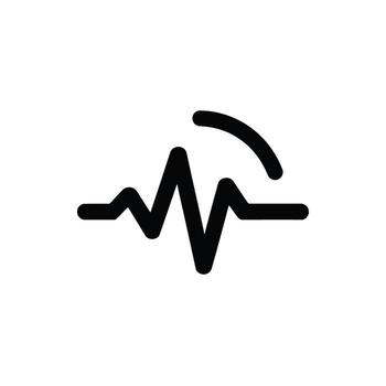 Abstract waveform with curved arc representing sound signal or technological process indicator vector