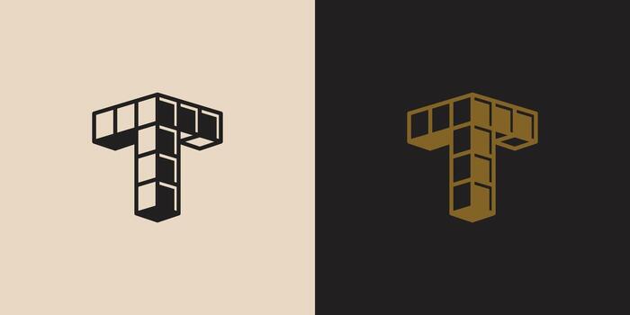 MONOGRAM T - CONSTRUCTION vector