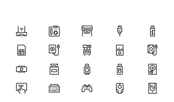 Programming Coding Line Icons created with stylish developer-focused icons for IDEs coding platforms and software tools vector