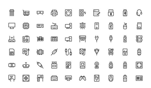Software App Interface Icons with professional pixelperfect line icons for modern UI UX design and development tools vector
