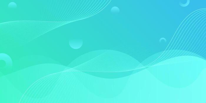 Abstract turquoise wave background with soft gradient flow. vector