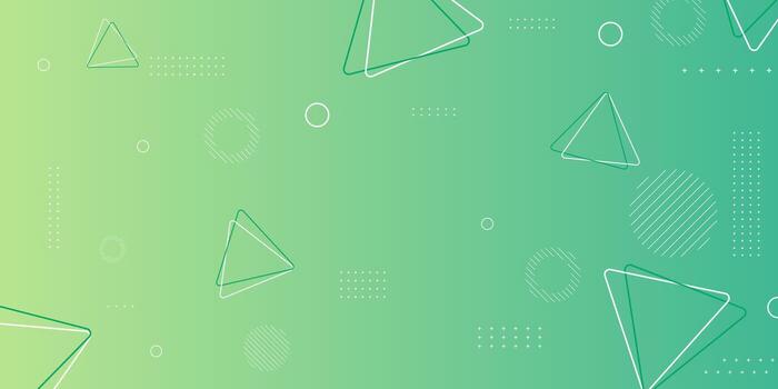 Abstract background fresh green with geometric triangle and circle line patterns. vector