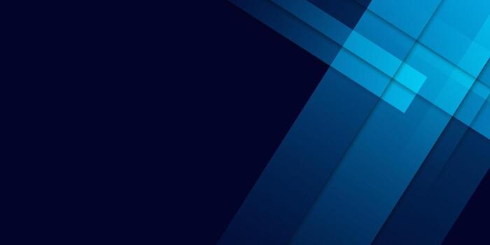Dark blue abstract background with layered transparent squares in modern style. vector