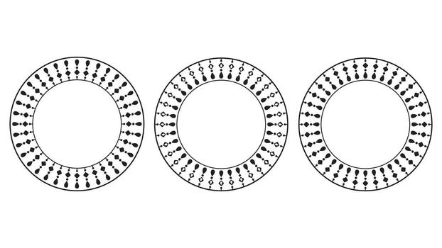 Geometric Circular Mandala Pattern Outline Design Isolated on White Background vector