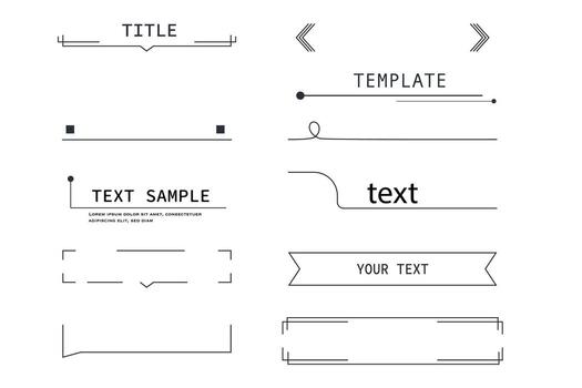Modern simple title bar text box callout tech line texbox frame, border. Templates, modern banners of lower third vector