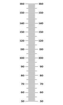 Height meter measure markup line ruler, vertical stadiometer scale. Kids height chart growth stickers for wall vector