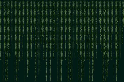 matriz binario código 0 0 y 1 números. tecnología hacker concepto. futurista que cae dígitos en oscuro fondo. corriendo aleatorio números. vector