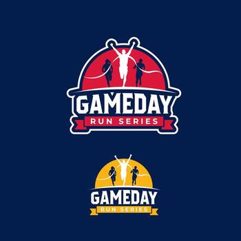 Gameday Run Series Logo Design, Running Event Branding. vector