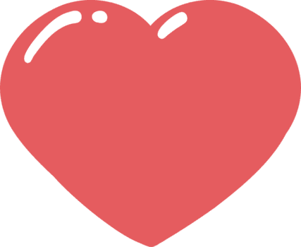 Red heart symbol representing love and affection on transparent background png