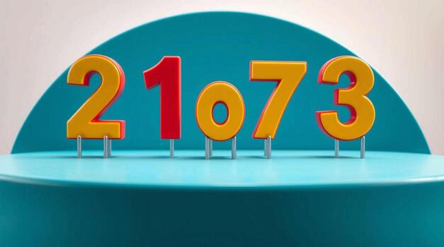 The number 2 is displayed on a cake with a red and yellow number photo