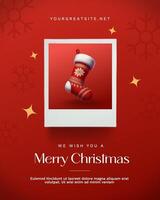 Red Christmas Greeting for Instagram Post template