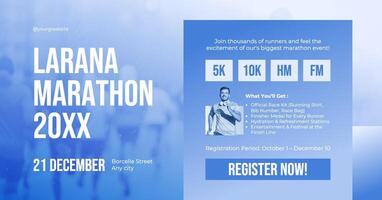 blue simple modern marathon event facebook ads template