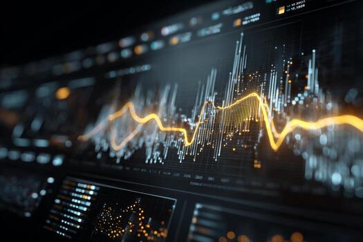 Displaying advanced data visualization, this workspace features vibrant graphs and trends, capturing essential analytics in real-time for informed decision making photo