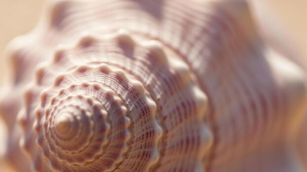 High-resolution photo of a close up of a shell with a spiral pattern.