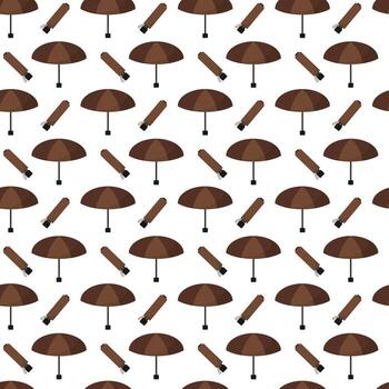 Seamless pattern for autumn rainy weather. repeating pattern with brown umbrella vector