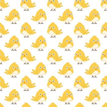 Trendy seamless pattern with playful bird shapes and vibrant feathers in toddler fun vector