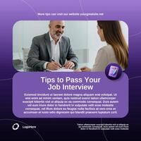 Modern Success Career Tips for LinkedIn Post template